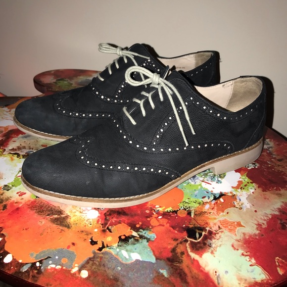 Cole Haan Blue Suede Wingtips - Picture 1 of 8